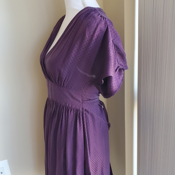 Jacob Purple Polka Dot Flared Skirt Dress - Picture 4 of 6